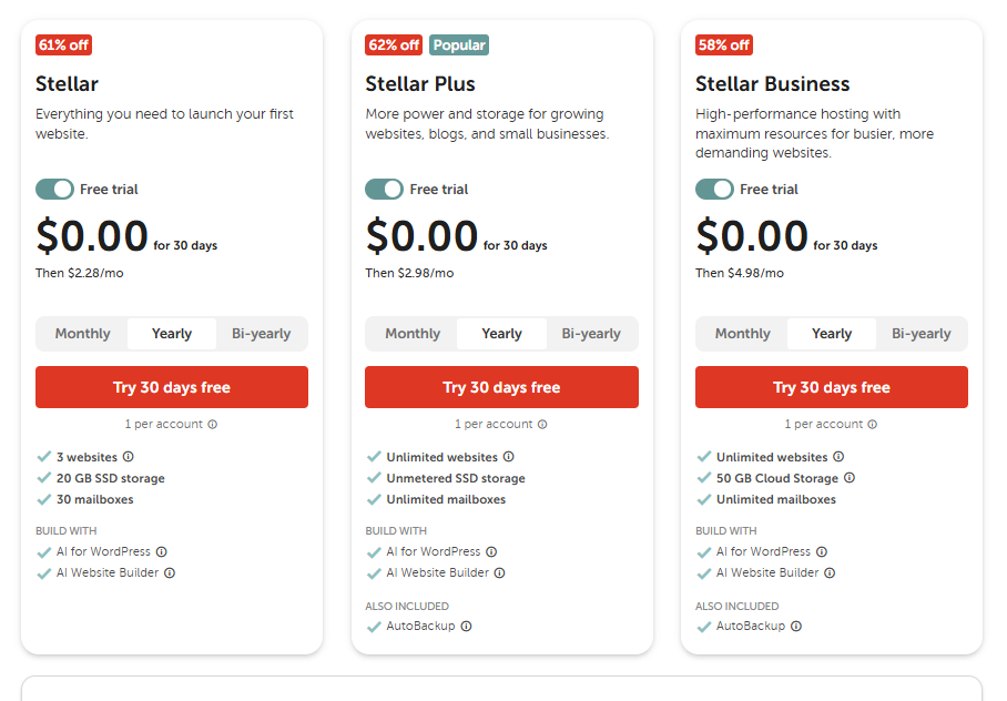 Namecheap Hosting Plans